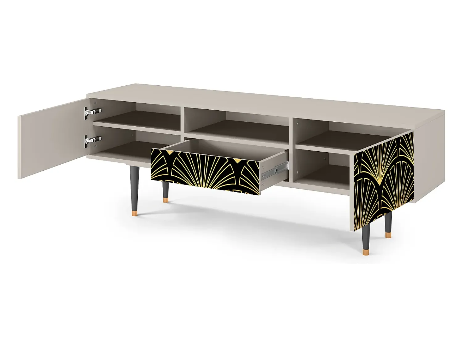 Móvel De Tv* Mueble de TV - 170х59х41 cm - T6 - Bird of Juno, Areia Bege