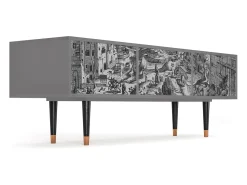 Móvel De Tv* Mueble de TV - 170х59х48 cm - T4 - Bird Dropping, Cinza Cinzento