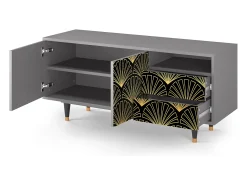 Móvel De Tv| Mueble de TV - 125х56х41 cm - T7 - Bird of Juno, Cinza Cinzento