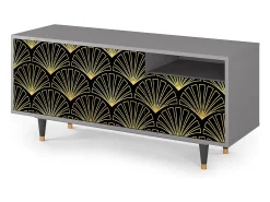 Móvel De Tv| Mueble de TV - 125х56х41 cm - T7 - Bird of Juno, Cinza Cinzento