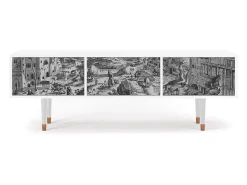 Mueble de TV - 170х59х48 cm - T4 - Bird Dropping, Branco Bege