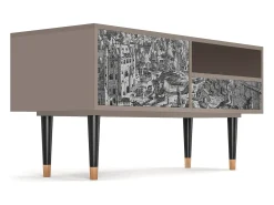 Móvel De Tv| Mueble de TV - 115х59х48 cm - T3 - Bird Dropping, Latte Bege