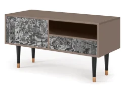 Móvel De Tv| Mueble de TV - 115х59х48 cm - T3 - Bird Dropping, Latte Bege