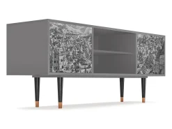 Online Mueble de TV - 170х69х48 cm - T2 - Bird Dropping, Cinza Cinzento