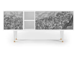 Clearance Mueble de TV - 150х69х41 cm - T5 - Bird Dropping, Branco Bege