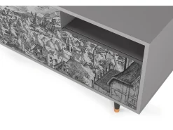 Mueble de TV - 125х56х41 cm - T7 - Bird Dropping, Cinza^ Móvel De Tv
