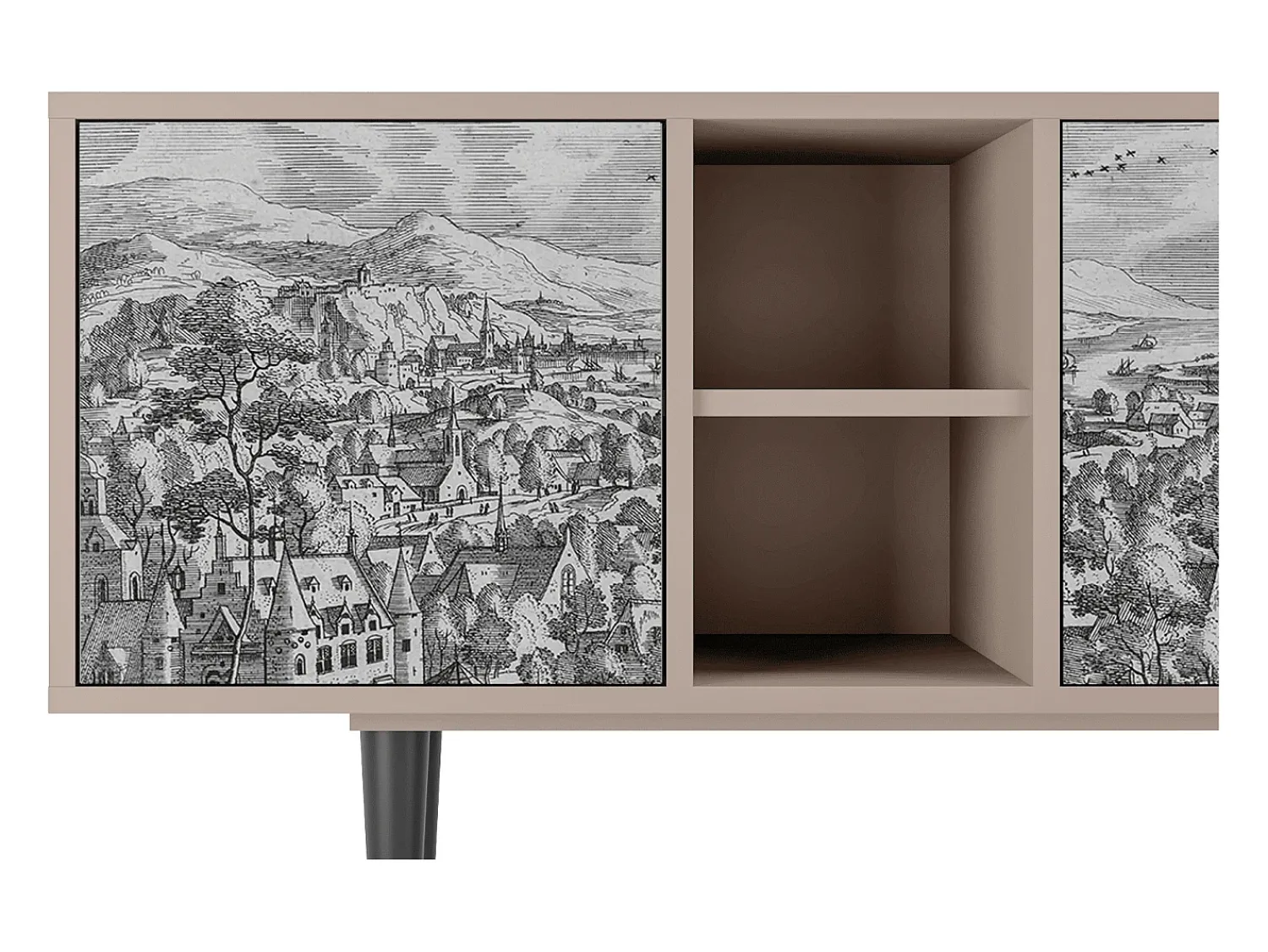 Móvel De Tv* Mueble de TV - 150х69х41 cm - T5 - Bird Dropping, Latte Bege