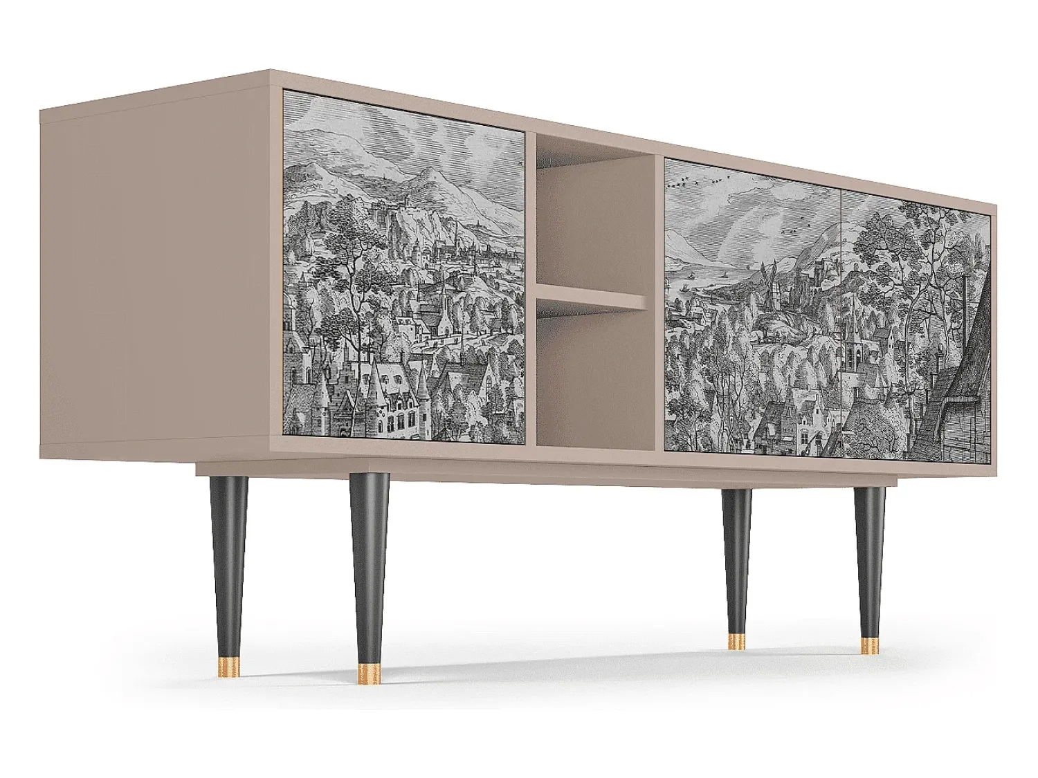Móvel De Tv* Mueble de TV - 150х69х41 cm - T5 - Bird Dropping, Latte Bege