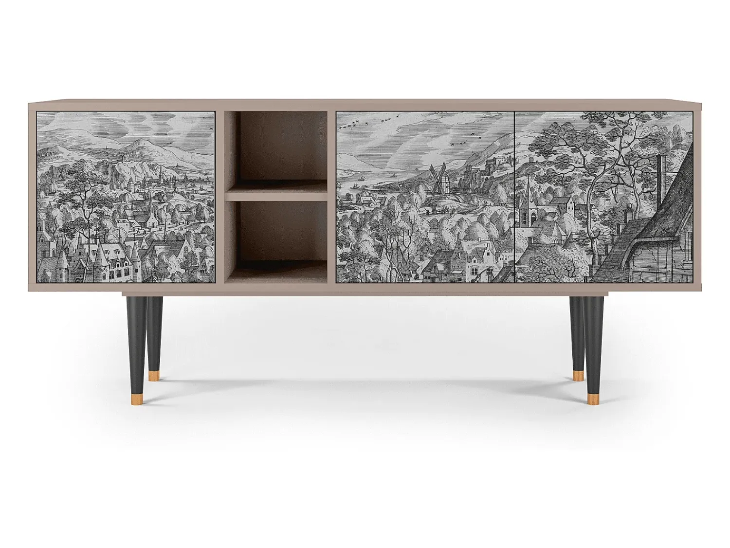 Móvel De Tv* Mueble de TV - 150х69х41 cm - T5 - Bird Dropping, Latte Bege