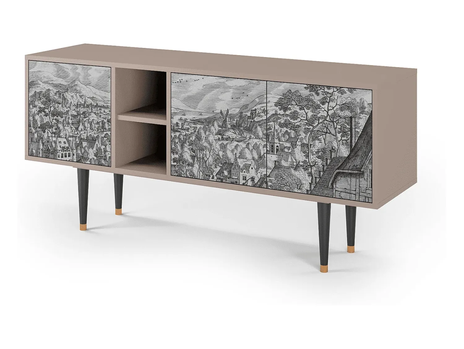 Móvel De Tv* Mueble de TV - 150х69х41 cm - T5 - Bird Dropping, Latte Bege