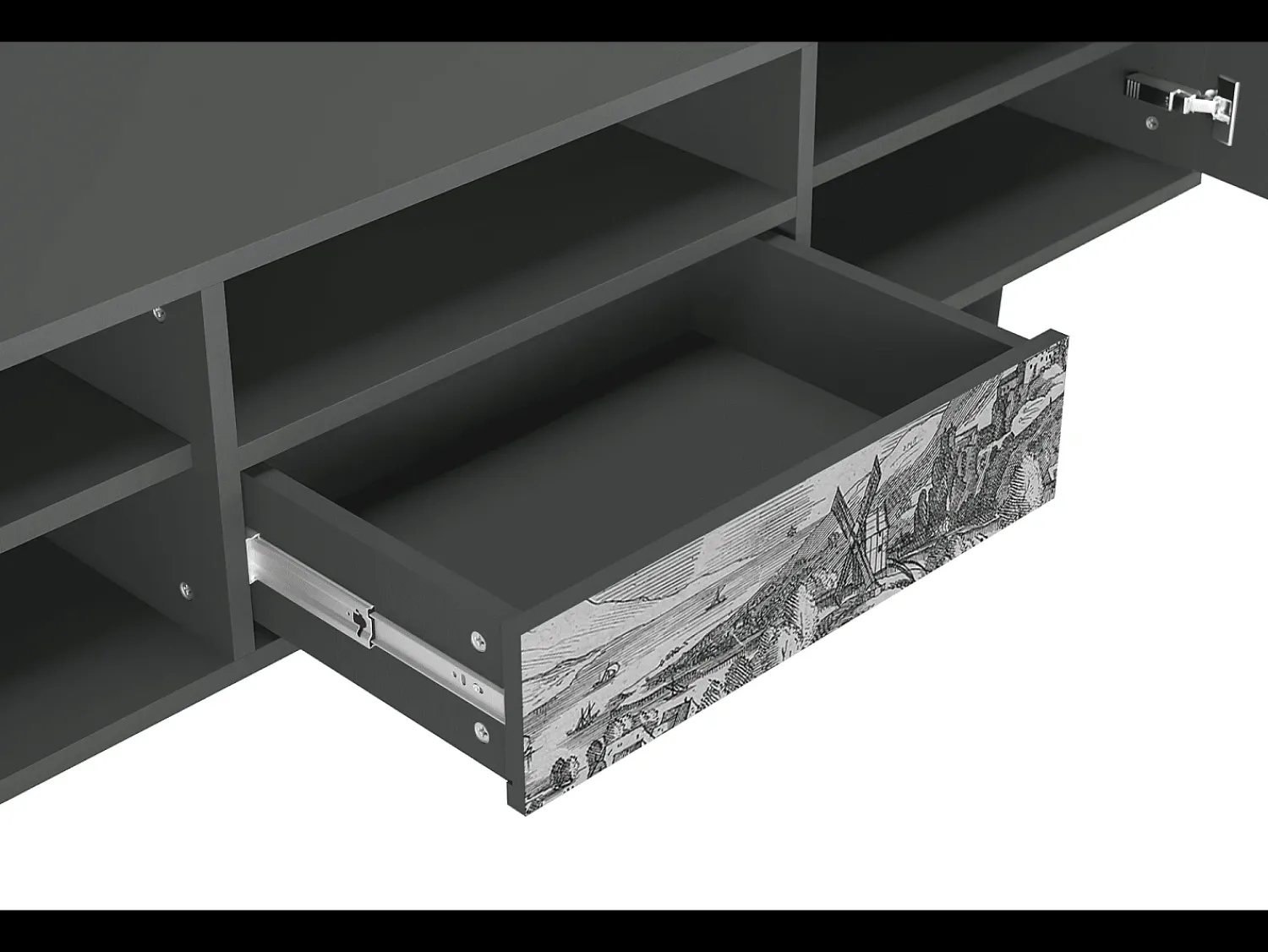 Mueble de TV - 170х59х41 cm - T6 - Bird Dropping, Antracite^ Móvel De Tv
