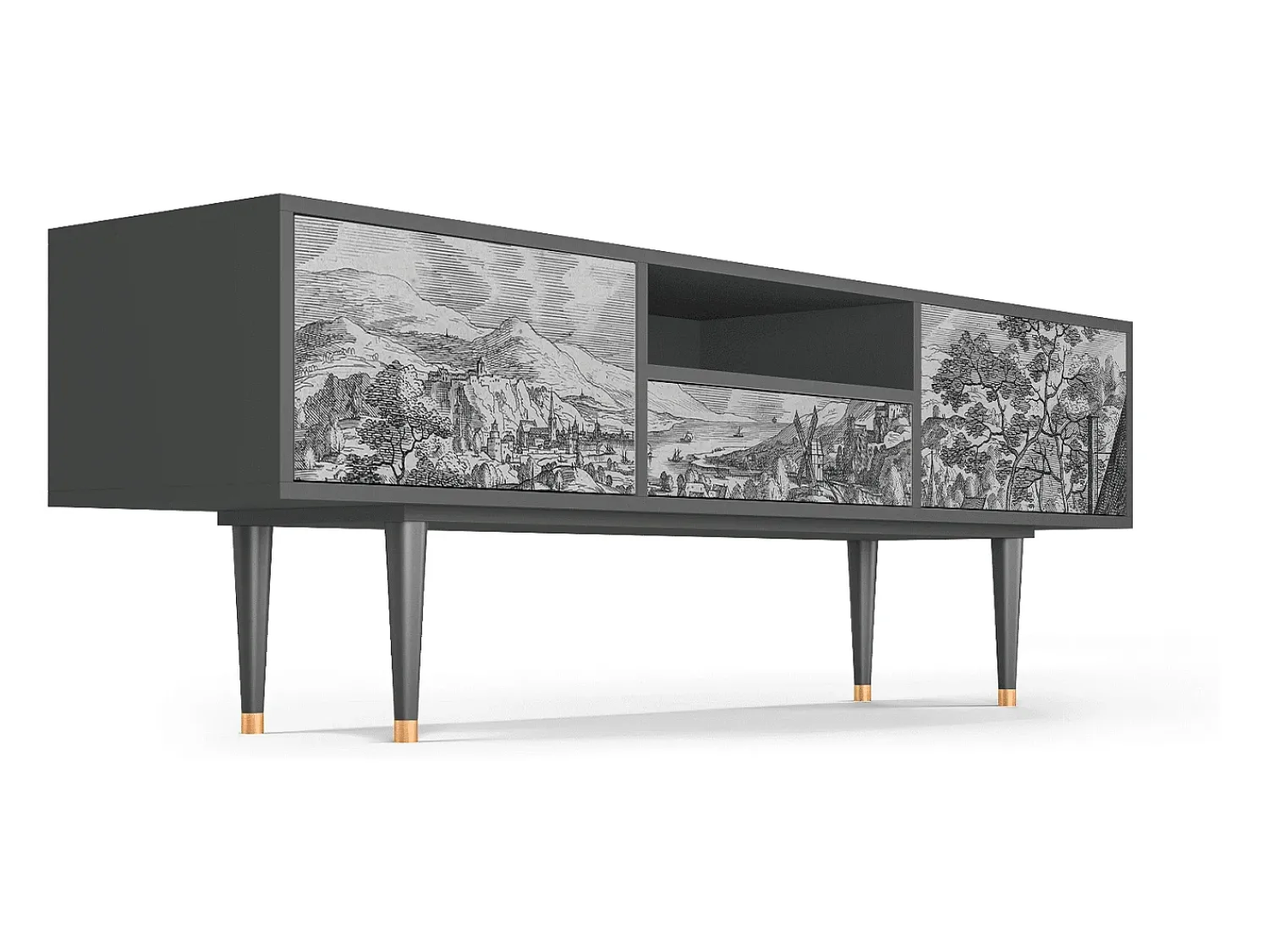 Mueble de TV - 170х59х41 cm - T6 - Bird Dropping, Antracite^ Móvel De Tv