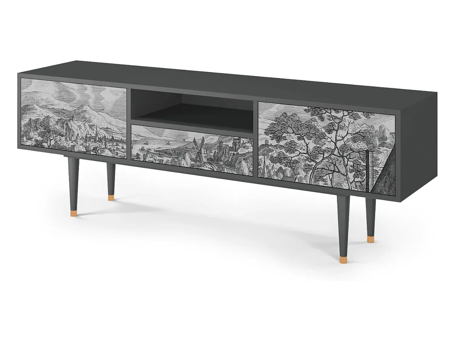 Mueble de TV - 170х59х41 cm - T6 - Bird Dropping, Antracite^ Móvel De Tv