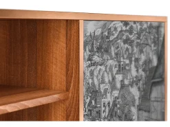 Hot Mueble de TV - 170х69х48 cm - T2 - Bird Dropping, Nogueira Castanho