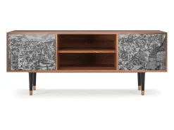 Hot Mueble de TV - 170х69х48 cm - T2 - Bird Dropping, Nogueira Castanho