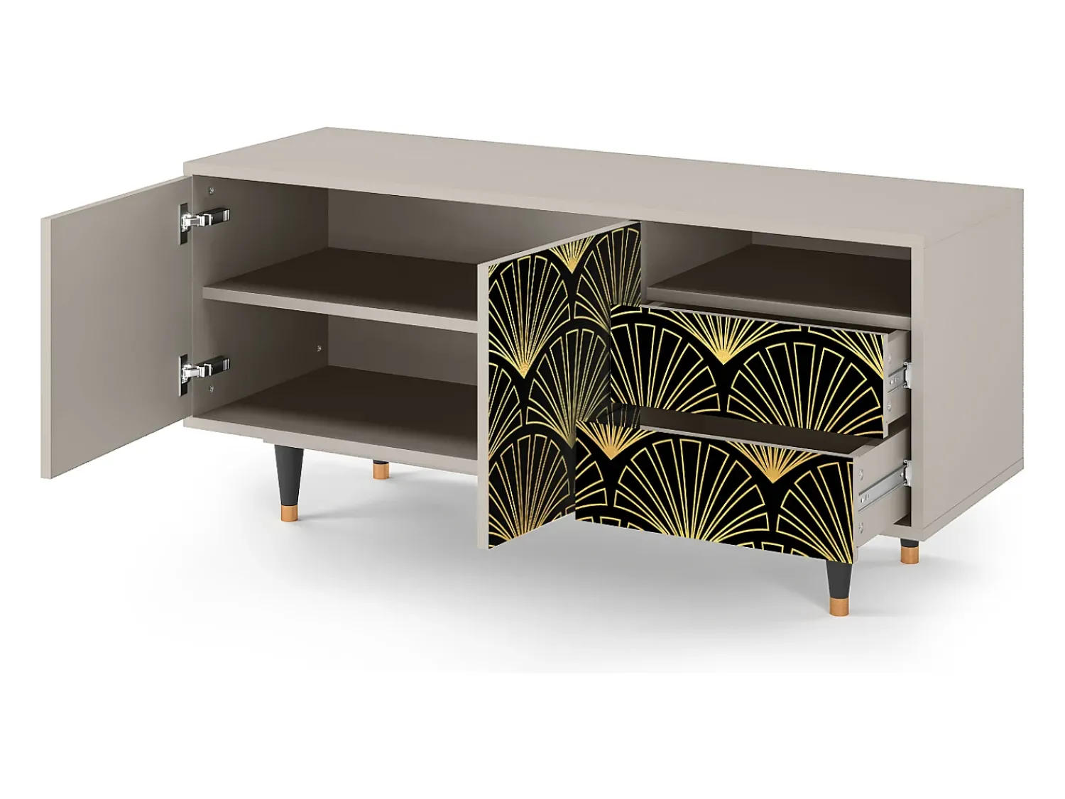 Best Mueble de TV - 125х56х41 cm - T7 - Bird of Juno, Areia Bege