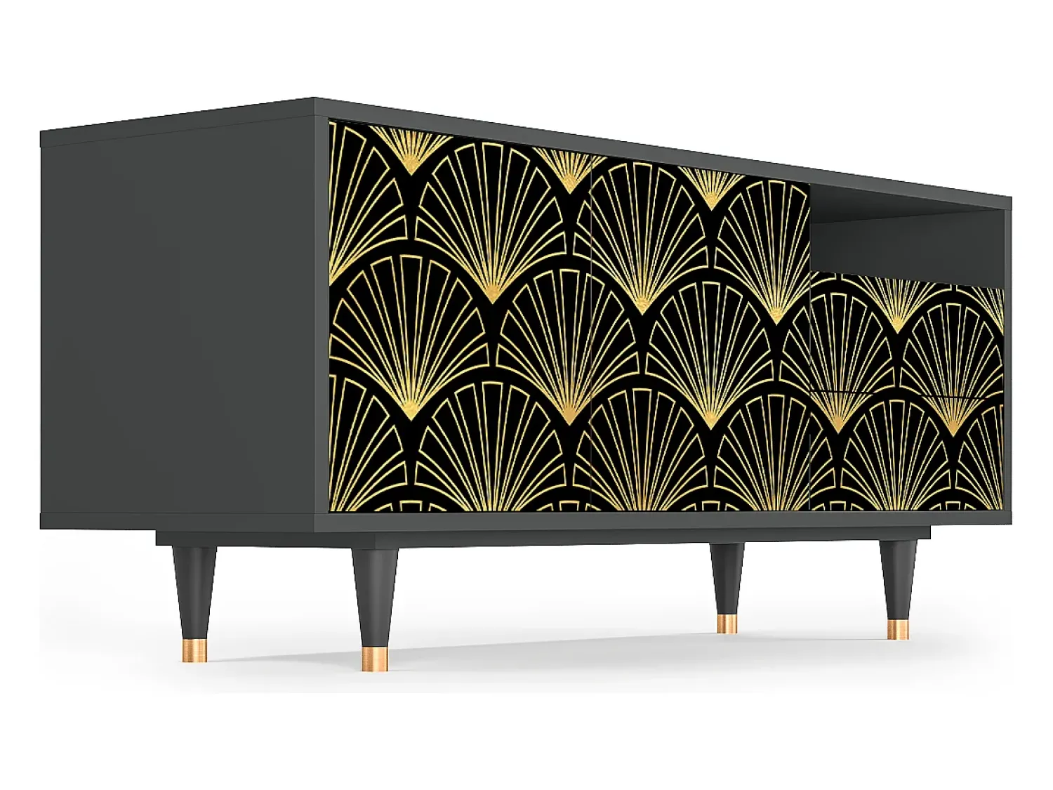 Móvel De Tv* Mueble de TV - 125х56х41 cm - T7 - Bird of Juno, Antracite Cinza antracite