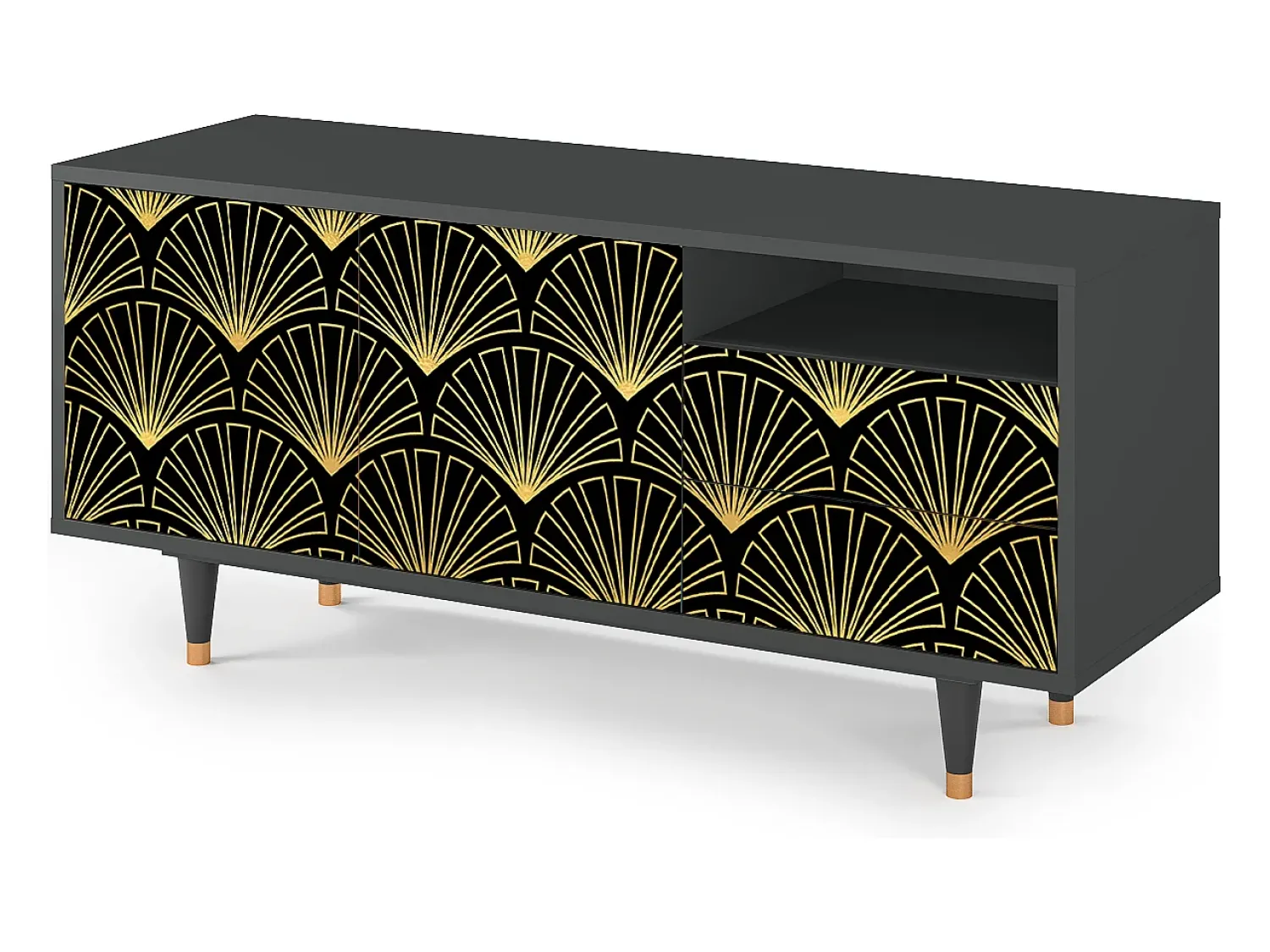 Móvel De Tv* Mueble de TV - 125х56х41 cm - T7 - Bird of Juno, Antracite Cinza antracite