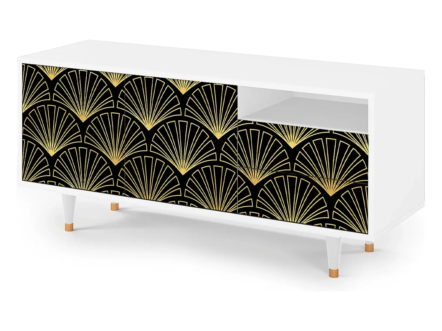 Hot Mueble de TV - 125х56х41 cm - T7 - Bird of Juno, Branco Bege