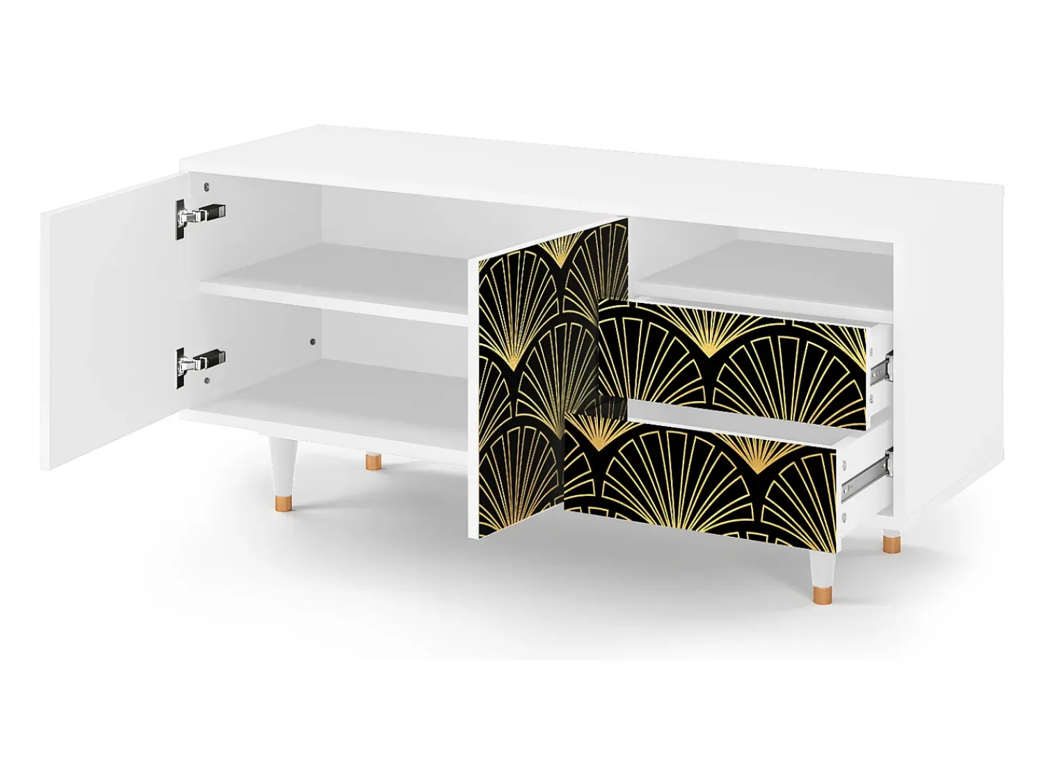 Hot Mueble de TV - 125х56х41 cm - T7 - Bird of Juno, Branco Bege