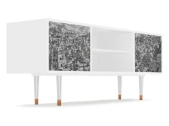 Mueble de TV - 170х69х48 cm - T2 - Bird Dropping, Branco Bege