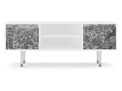 Mueble de TV - 170х69х48 cm - T2 - Bird Dropping, Branco Bege