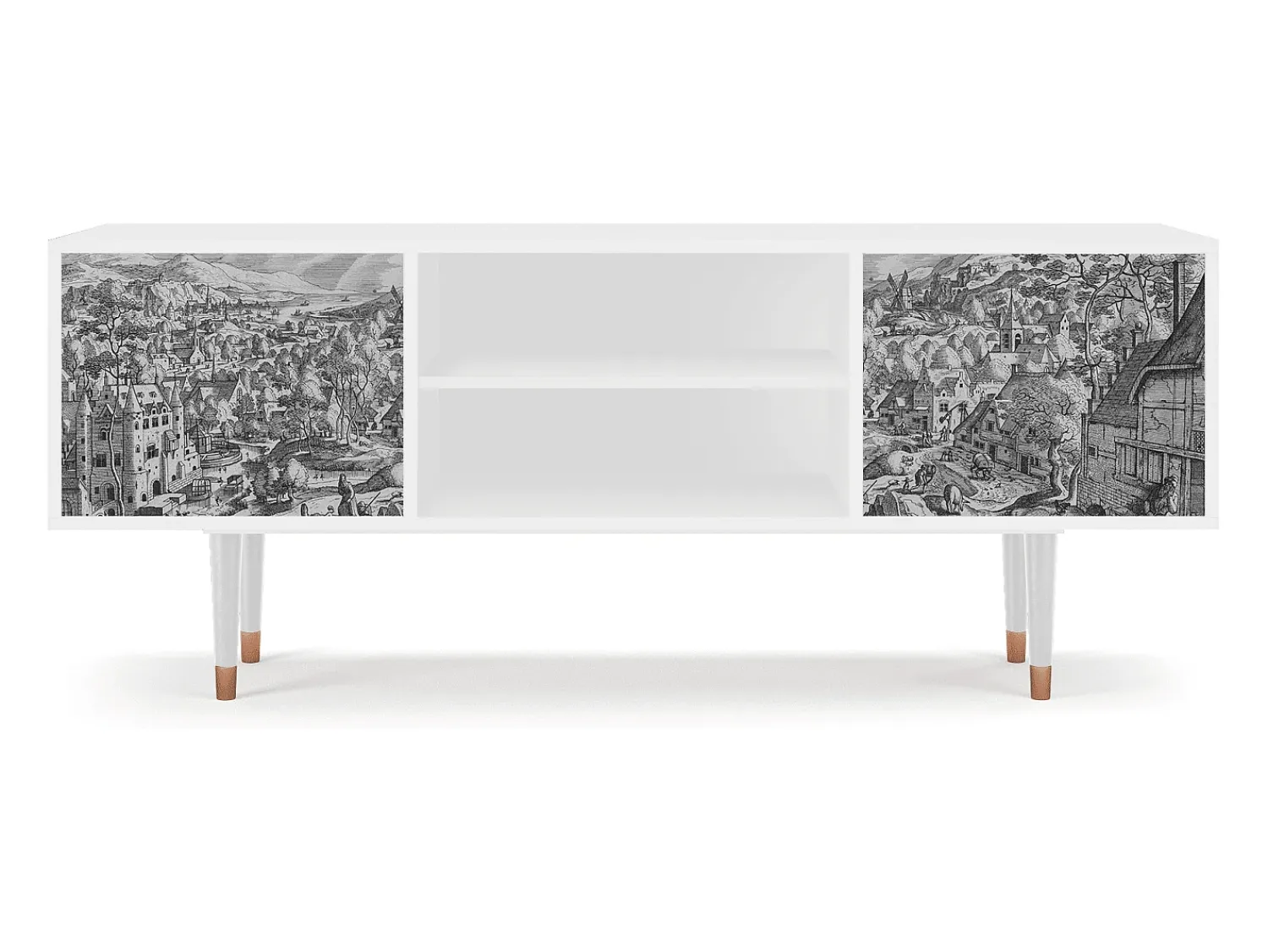 Mueble de TV - 170х69х48 cm - T2 - Bird Dropping, Branco Bege