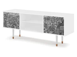 Mueble de TV - 170х69х48 cm - T2 - Bird Dropping, Branco Bege