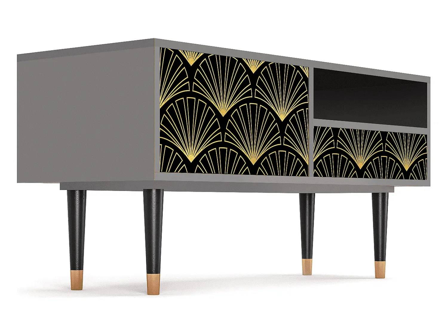 Móvel De Tv* Mueble de TV - 115х59х48 cm - T3 - Bird of Juno, Cinza Cinzento