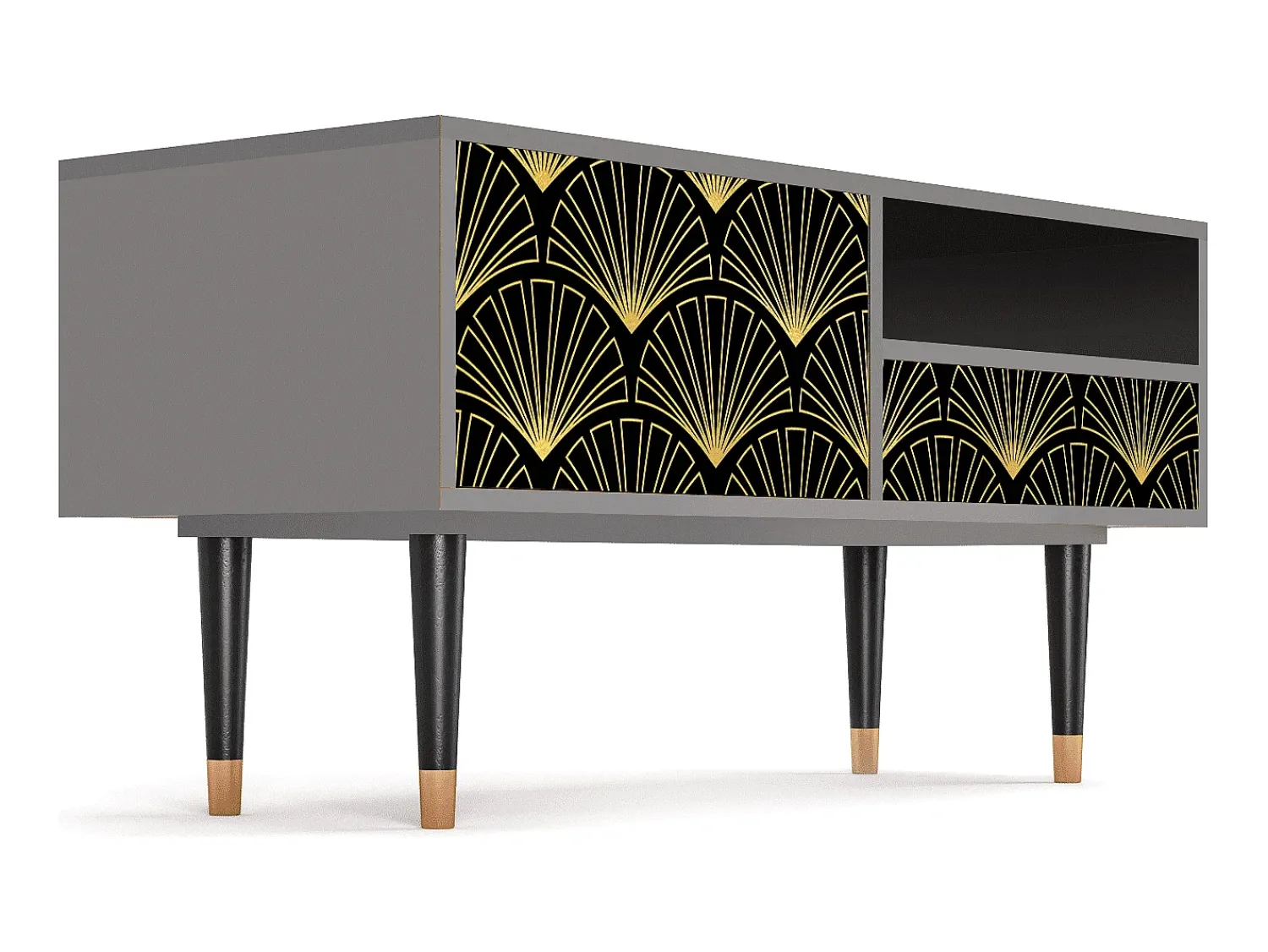 Móvel De Tv* Mueble de TV - 115х59х48 cm - T3 - Bird of Juno, Cinza Cinzento