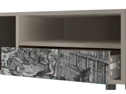 Clearance Mueble de TV - 115х59х48 cm - T3 - Bird Dropping, Areia Bege