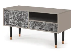 Clearance Mueble de TV - 115х59х48 cm - T3 - Bird Dropping, Areia Bege