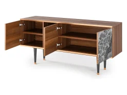 Móvel De Tv| Mueble de TV - 150х69х41 cm - T5 - Bird Dropping, Nogueira Castanho