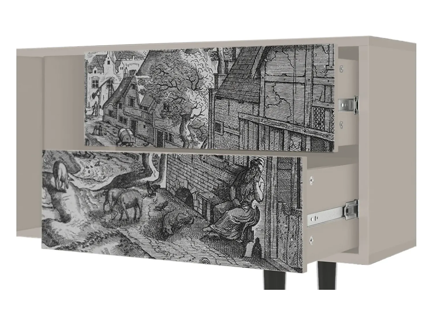 Mueble de TV - 170х69х48 cm - T1 - Bird Dropping, Areia^ Móvel De Tv