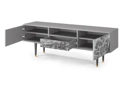 Móvel De Tv| Mueble de TV - 170х59х41 cm - T6 - Bird Dropping, Cinza Cinzento
