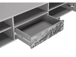 Móvel De Tv| Mueble de TV - 170х59х41 cm - T6 - Bird Dropping, Cinza Cinzento