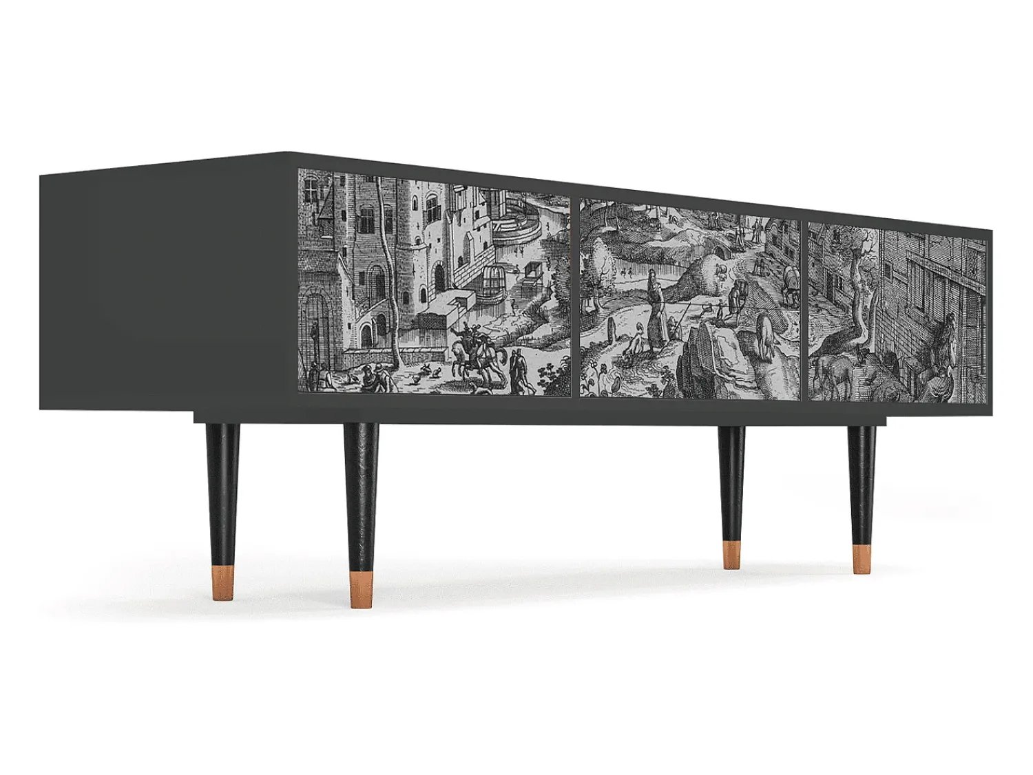 Mueble de TV - 170х59х48 cm - T4 - Bird Dropping, Antracite^ Móvel De Tv