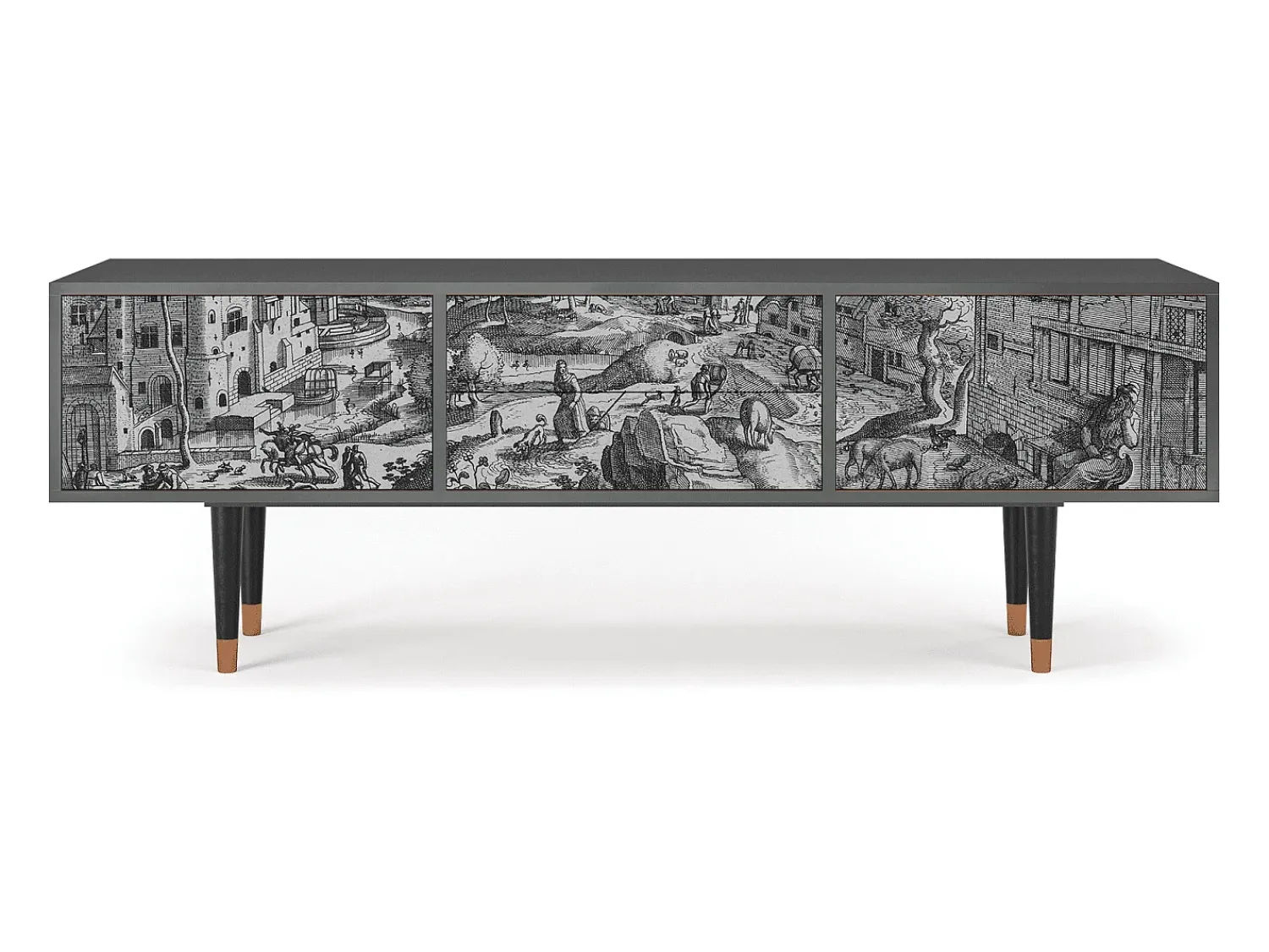 Mueble de TV - 170х59х48 cm - T4 - Bird Dropping, Antracite^ Móvel De Tv