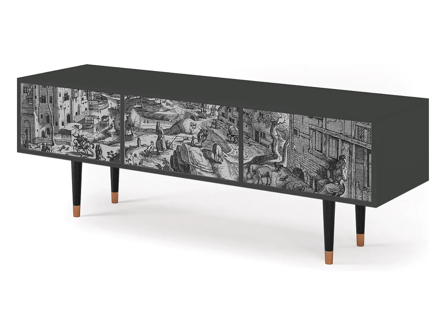 Mueble de TV - 170х59х48 cm - T4 - Bird Dropping, Antracite^ Móvel De Tv