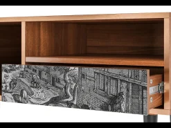 Móvel De Tv* Mueble de TV - 115х59х48 cm - T3 - Bird Dropping, Nogueira Castanho