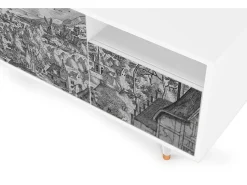 Online Mueble de TV - 125х56х41 cm - T7 - Bird Dropping, Branco Bege
