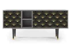Móvel De Tv| Mueble de TV - 150х69х41 cm - T5 - Bird of Juno, Cinza Cinzento