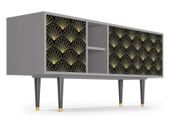 Móvel De Tv| Mueble de TV - 150х69х41 cm - T5 - Bird of Juno, Cinza Cinzento