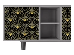 Móvel De Tv| Mueble de TV - 150х69х41 cm - T5 - Bird of Juno, Cinza Cinzento