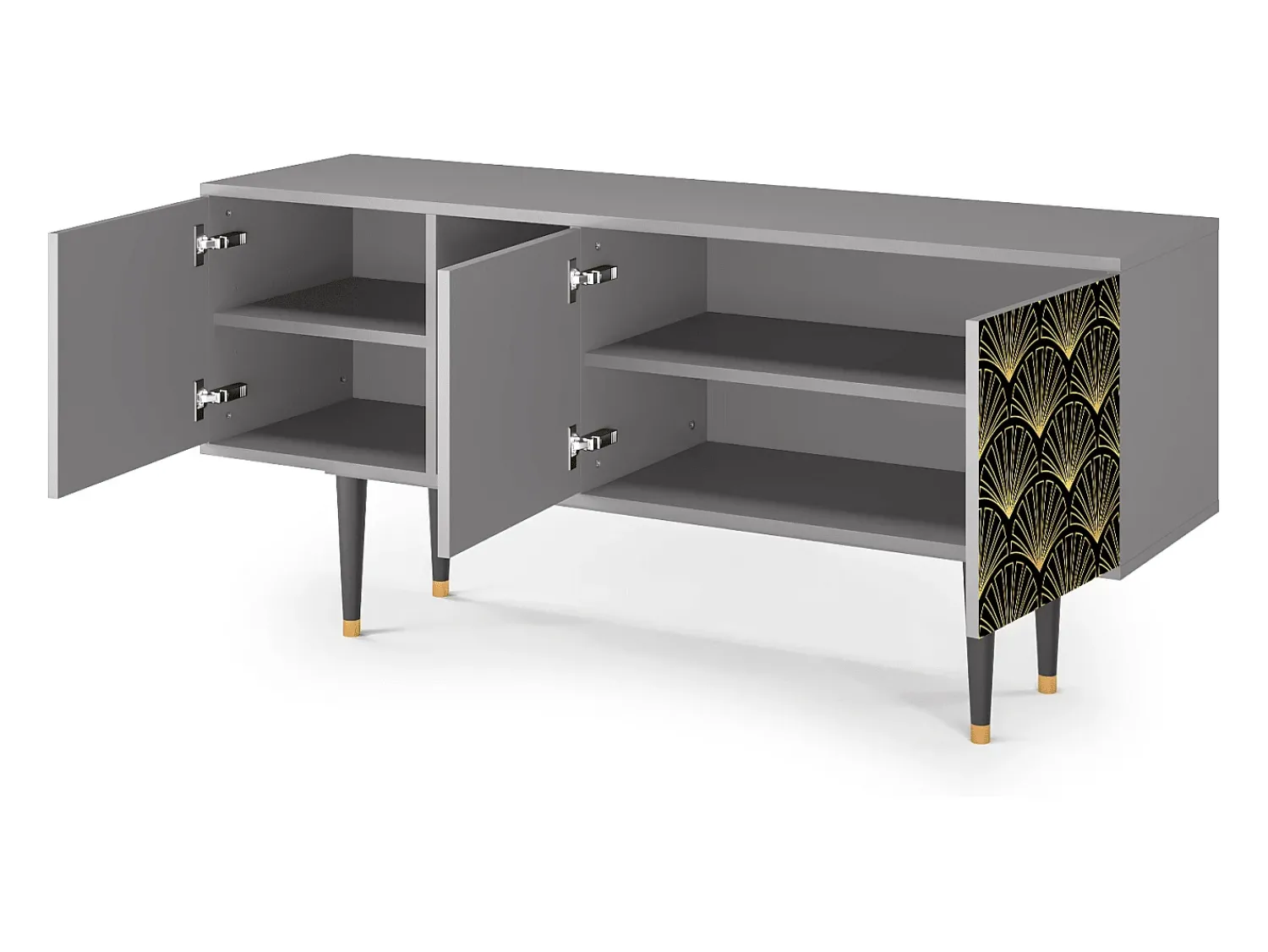 Móvel De Tv| Mueble de TV - 150х69х41 cm - T5 - Bird of Juno, Cinza Cinzento