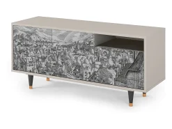 Discount Mueble de TV - 125х56х41 cm - T7 - Bird Dropping, Areia Bege