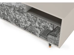Discount Mueble de TV - 125х56х41 cm - T7 - Bird Dropping, Areia Bege