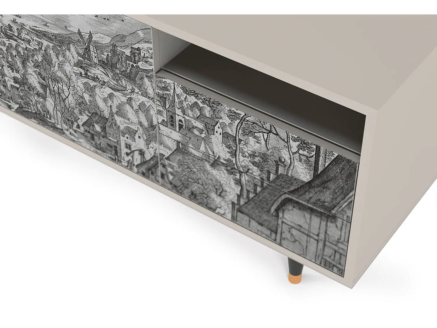 Discount Mueble de TV - 125х56х41 cm - T7 - Bird Dropping, Areia Bege