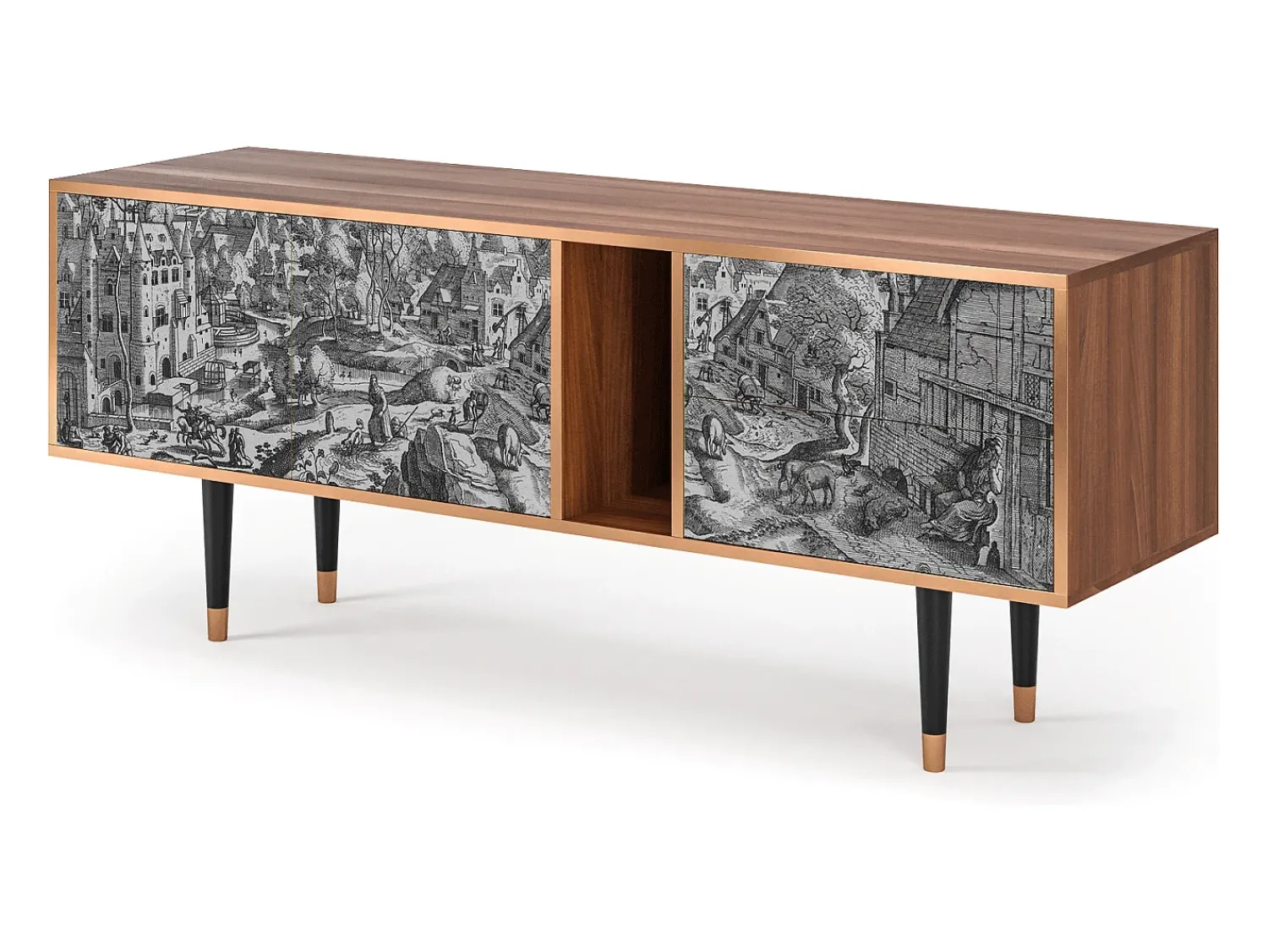 Mueble de TV - 170х69х48 cm - T1 - Bird Dropping, Nogueira^ Móvel De Tv