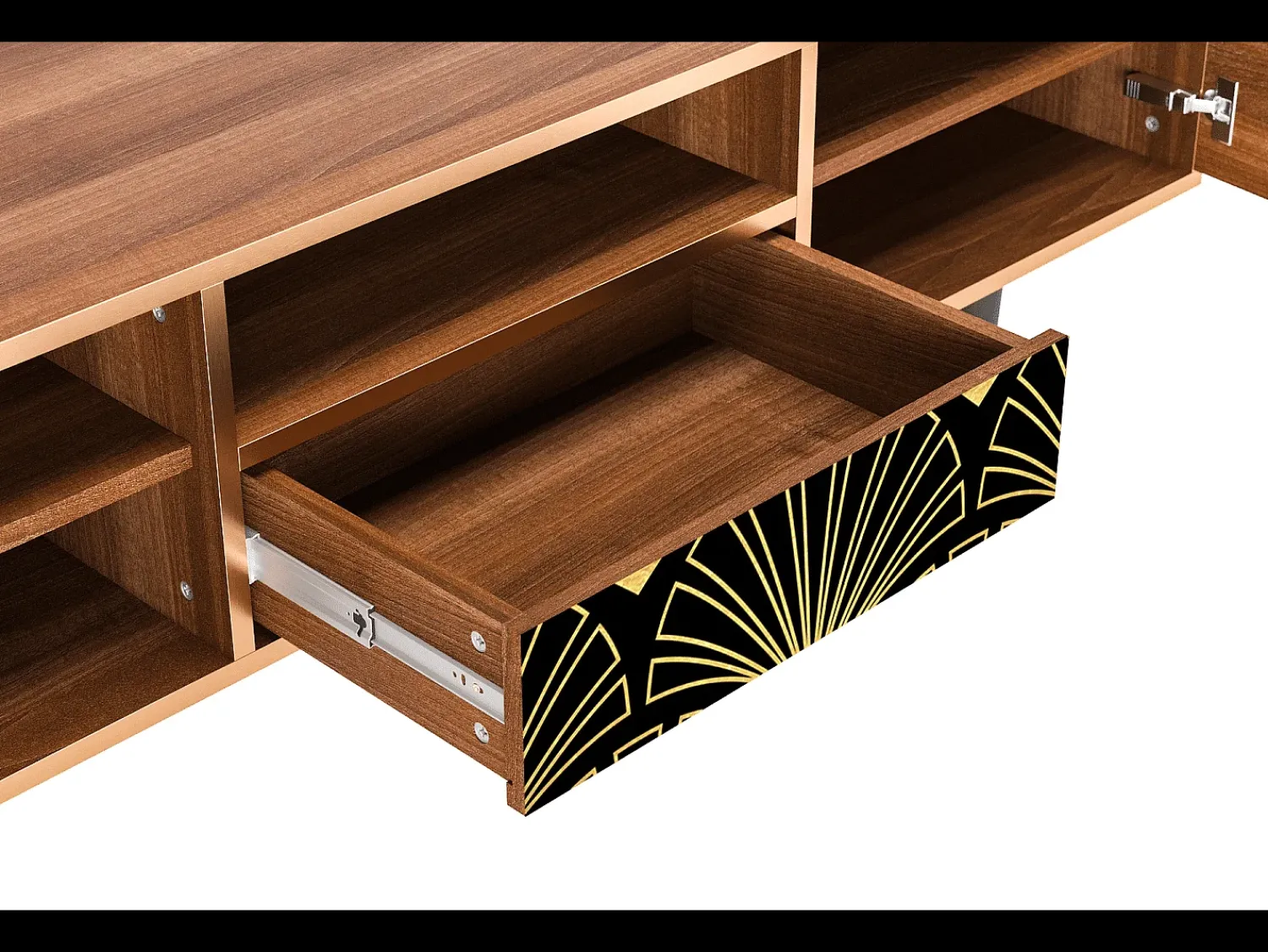 Móvel De Tv| Mueble de TV - 170х59х41 cm - T6 - Bird of Juno, Nogueira Castanho